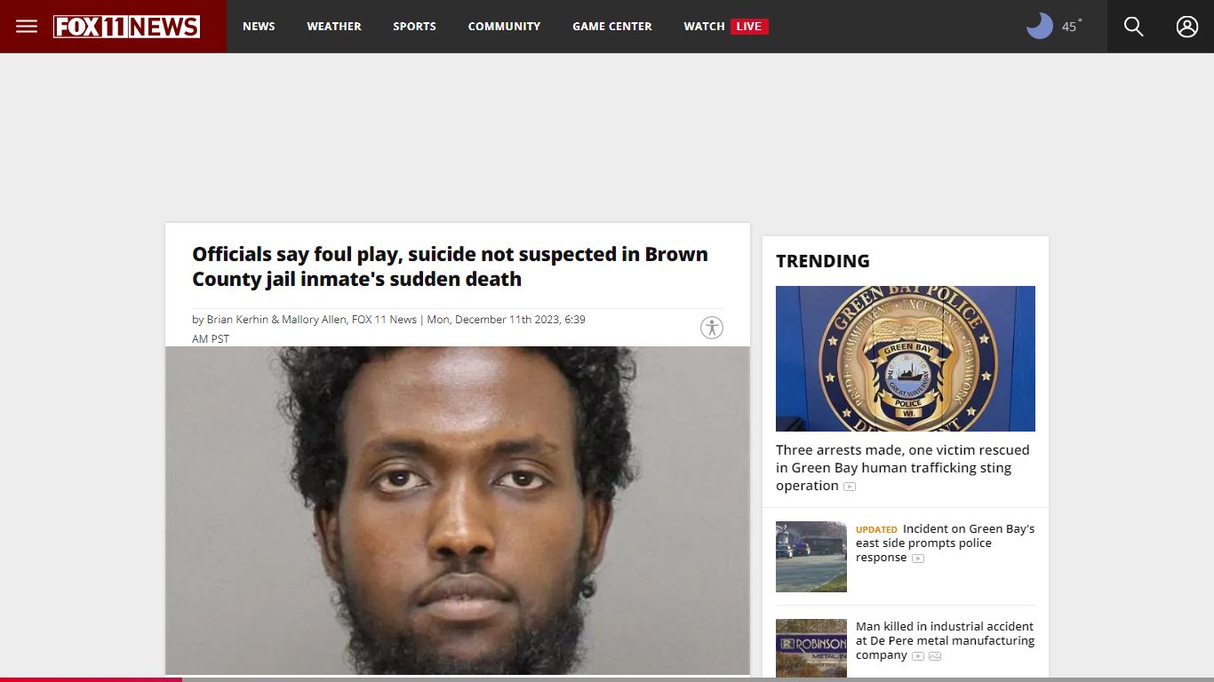 Probe begins on Brown County jail inmate's sudden death